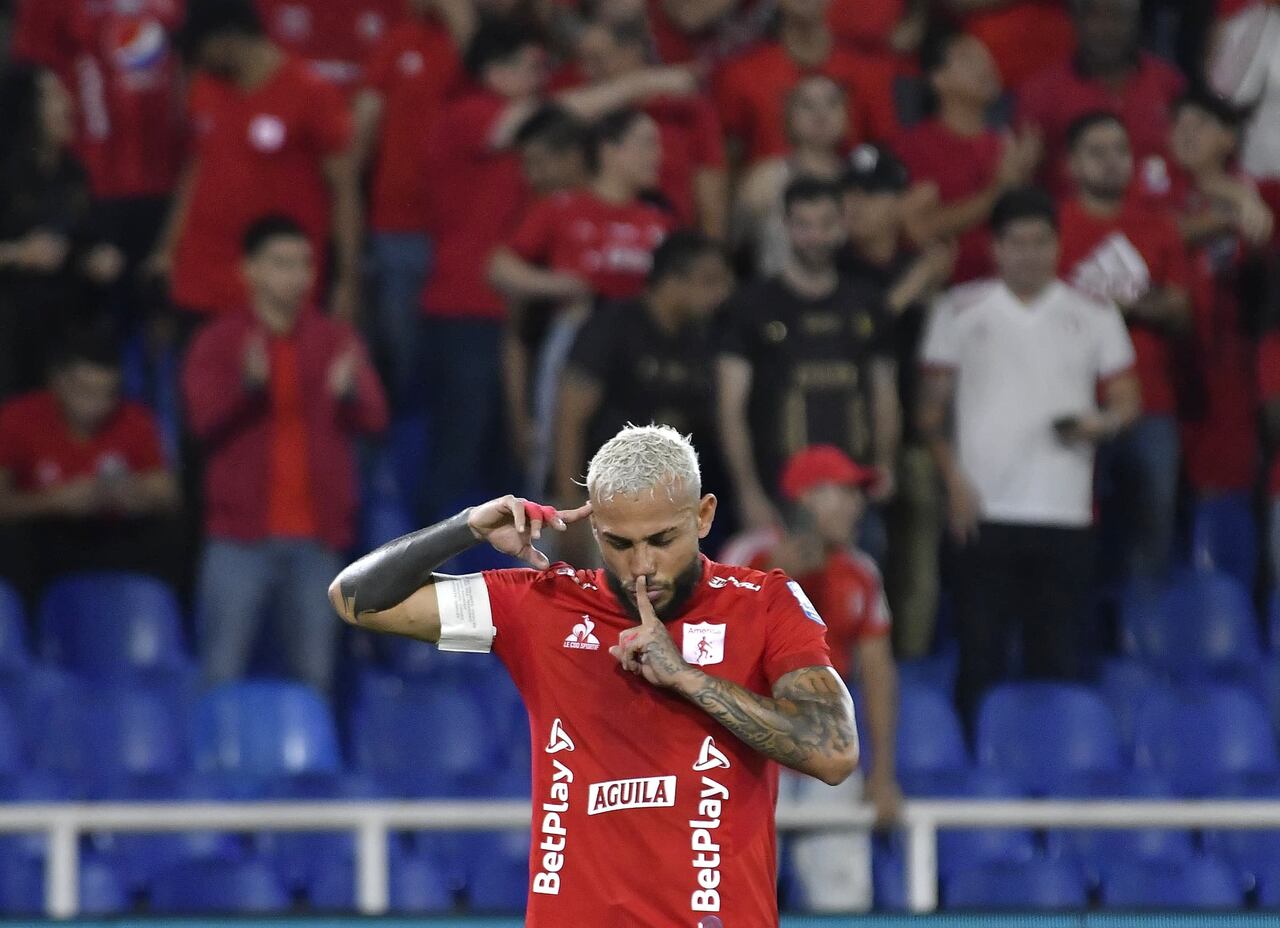 Imagen del partido entre América de Cali y Junior de Barranquilla por la fecha 2 del Grupo A de los cuadrangulares semifinales del primer semestre.