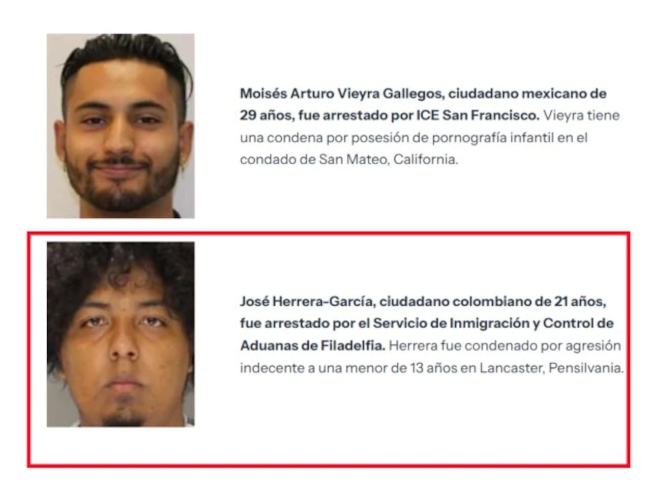 osé Herrera García, de 21 años, que fue encarcelado luego de que se probara su participación en un incidente de agresión contra un menor de 13 años.